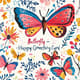 Butterfly Happy Mothers Day Greeting Card - Elegant Floral Design for Heartfelt Celebrations and Personal Messages 1