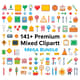 140+ Premium Mixed Cliparts - Multipurpose PNG Mega Bundle - Versatile Graphic Elements for Designers and Creators 3
