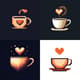 Steaming Coffee Cup Pixel Icon - Vibrant Pixel Art Avatars and Iconography for Creators and Developers 3