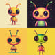 Cute Alien with Antennae Pixel Avatar - Charming Pixel Art Icons for Creative Projects and Digital Profiles 3