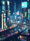 High-Tech City at Night with Neon Lights - Futuristic Digital Cityscape for Sci-Fi Creators and Urban Visual Projects 1