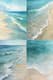 Serene Beach with Soft Waves Pastel - Tranquil Pastel Painting for Art Lovers and Home Decor 3