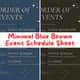 Minimal Blue Brown Event Schedule Sheet - Clean Corporate & Social Program Template for Professional Presentations 4