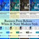 Business Press Release - White & Navy Modern Style - Sleek Corporate Announcement Templates for Professional Branding 3