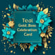 Teal Gold Boss Day Celebration Card - Elegant Leadership Appreciation Card for Professional Recognition 5