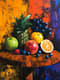 Vibrant Fruit Still Life Acrylic - Expressive Acrylic Painting for Artistic Home Decor and Creative Spaces 1