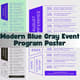 Modern Blue Gray Event Program Poster - Sleek Corporate Event Templates for Impactful Presentations and Social Gatherings 5