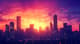 City Skyline Sunset - Vibrant Landscape Art Capturing Golden Hour Urban Views for Creative Projects 6