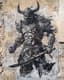 Fierce Armored Warrior Graffiti - Bold Street Art Character for Urban Creatives and Visual Storytelling 6