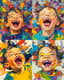 Vibrant Clashing Colors Expressionistic Portrait of a Child - Bold Expressionistic Portrait Art for Emotional and Artistic Projects 1