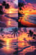 Island Sunset Peace - Serene Tropical Landscape Art for Relaxing Spaces and Creative Projects 3