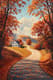 Autumn Country Road - Serene Verdant Landscape Art for Tranquil Spaces and Creative Projects 6