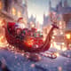 Santa Sleigh 3D Scene - Detailed PolyEdge Creations Render for Festive Visuals and Digital Projects 1