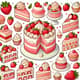 75+ Strawberry Cake Vector Illustrations - Whimsical Children's Educational Clipart for Creative Learning Projects 4