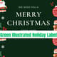 Green Illustrated Holiday Label - Festive Seasonal Packaging Template for Professional Branding and Commercial Use 1