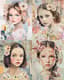 Young Girl Collage Portrait with Floral Patterns - Artistic Portrait Collage for Creative Projects and Visual Storytelling 5