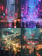 Gritty Spaceport Under Neon Lights - Cyberpunk Art - Immersive Sci-Fi Spaceport Scene for Designers and Creators 4