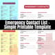 Emergency Contact List Simple Printable Template - Clean Medical Record Organizer for Health & Fitness Professionals 1