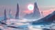 Ice Alien Planet - Ethereal Sci-Fi Alien Worlds Art for Creative and Commercial Projects 6