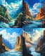 Striking Mountain View - Captivating Sunlit Mountain Landscape Art for Timeless Decor and Creative Projects 3