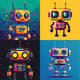 Cheerful Robot Pixel Avatar - Vibrant Pixel Art Icons for Digital Creators and Game Developers 5