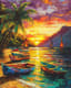 Tropical Sunset Palette - Vibrant Landscape Art for Creative and Commercial Projects 6