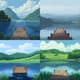 Tranquil Lake Pixel Landscape Scene - Serene Pixel Art Scenery for Creative Projects and Digital Decor 5