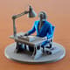 Desk Stenographer Miniature - Detailed 3D Printing Model for Creative Tech Projects and Collectors 4