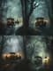 Ghostly Carriage In Fog - Gothic Digital Art for Dark Aesthetic Creators and Atmospheric Projects 4