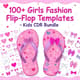 100+ Girls Fashion Flip-Flop Templates - Kids Stylish Vector Footwear Designs for Creative Fashion Projects 2025 3