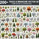 200+ Trees & Branches Vector Set - CDR Nature Illustration Pack - Premium Natural Landscape Vectors for Designers and Creators 1
