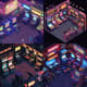 Retro Arcade Pixel Scene - Vibrant Isometric Pixel Art for Game Designers and Digital Creators 4