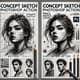 Concept Sketch Photoshop Action - Creative Photo Editing Preset for Artistic Sketch Effects 1