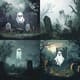 Spooky Ghost Pixel Art in Graveyard - Atmospheric Pixel Characters for Game Developers and Indie Creators 5