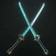 Twin Eclipse Plasma Katana Pair - Visionary Concept Weapon & Armor Design for Creative Studios and Game Developers 1