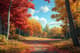 Ember Canopy - Autumn Forest Symphony - Realistic Digital Landscape Art for Immersive Creative Projects 5