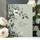 Grey Green Floral Photo Obituary Card - Elegant Funeral Invitation for Thoughtful Memorials and Comforting Tributes 1