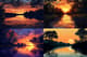 River Sunset Tranquility - Serene Sunset Landscape Art for Relaxing Spaces and Creative Decor 1