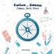 Cartoon Compass Funny Daily Itinerary - Playful Travel Planner for Organized Adventures and Stress-Free Vacations 6