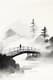 Serene Landscape with Lone Figure - Elegant Ink Painting Art for Tranquil Home and Office Decor 5