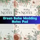 Green Boho Wedding Notes Pad - Stylish Office Template for Wedding Planning and Event Coordination 4