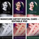 Manicure Artist Digital Card - Editable PSD - Sleek Business Card Template for Nail Professionals and Modern Branding 3