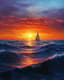 Ocean Sunset Calm - Serene Landscape Art for Tranquil Spaces and Creative Decor 6