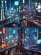 High-Tech City at Night with Neon Lights - Futuristic Digital Cityscape for Sci-Fi Creators and Urban Visual Projects 5