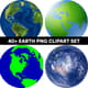 40+ Earth PNG Clipart Set - Whimsical Nature and Landscape Illustrations for Creative Projects and Branding 3