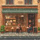Rainy Day Pixel Café Scene - Atmospheric Pixel Art Scene for Game Developers and Digital Creators 1