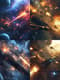 Epic Space Battle Between Starships Illustration - Cinematic Sci-Fi Artwork for Futuristic Visual Projects and Creative Enthusiasts 4