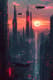 Cyberpunk Space Art - Futuristic City Skyline - Immersive Sci-Fi Vector Art for Designers and Creators 6