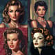 Glamorous Hollywood Pixel Portrait - Vibrant Pixel Art Portraits for Creative Digital Projects and Nostalgic Visuals 4