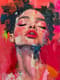 Vibrant Red Expressionistic Portrait of a Woman - Dynamic Expressionistic Portrait Art for Creative Collectors and Interior Decor 5